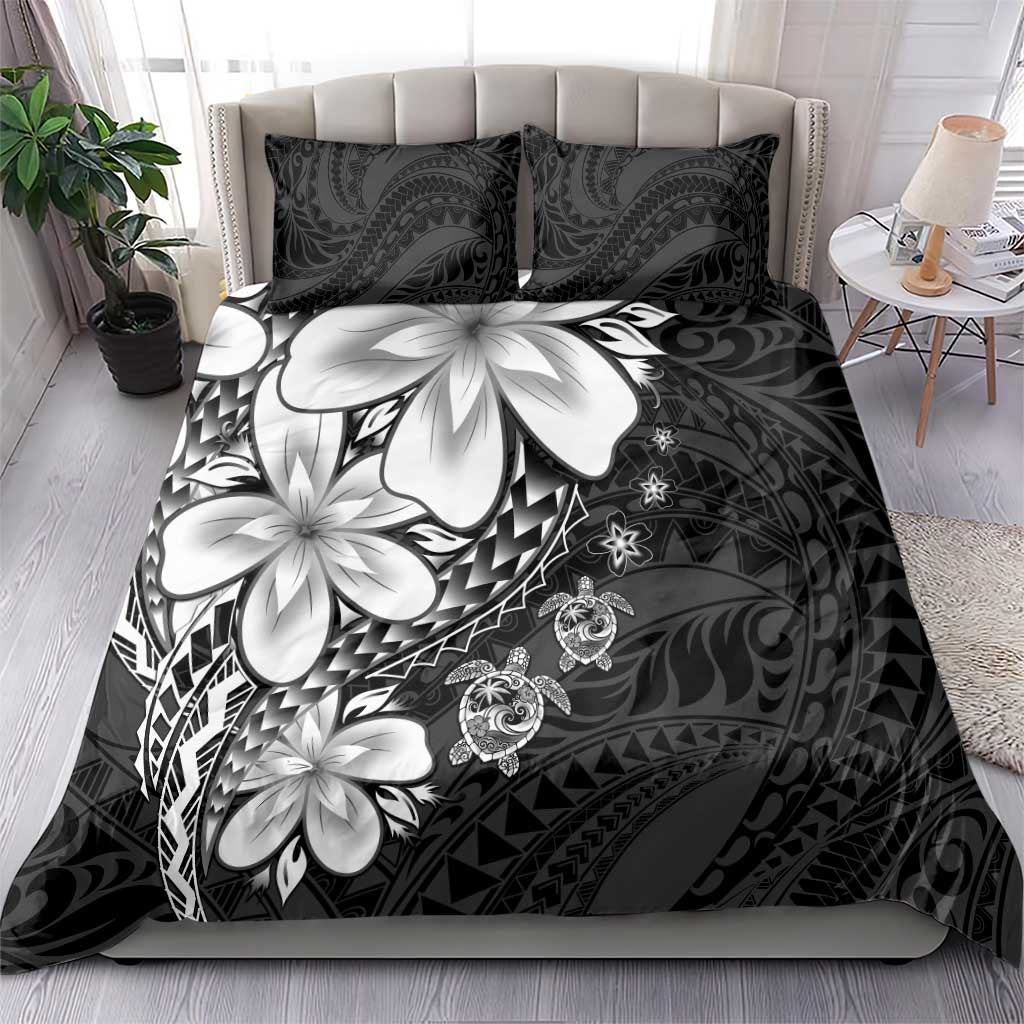 Polynesia Romantic Valentine Bedding Set Sea Turtle Couple With Black Plumeria LT05 - Polynesian Pride
