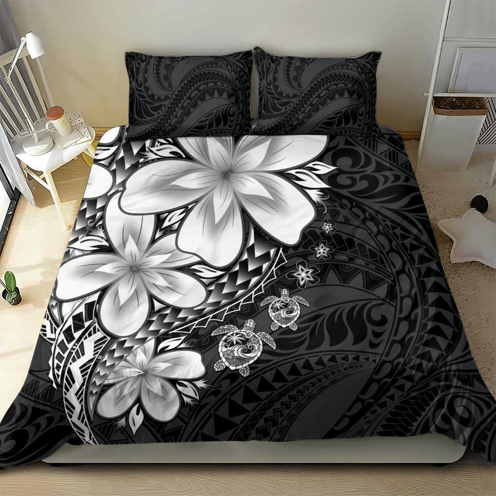 Polynesia Romantic Valentine Bedding Set Sea Turtle Couple With Black Plumeria LT05 - Polynesian Pride