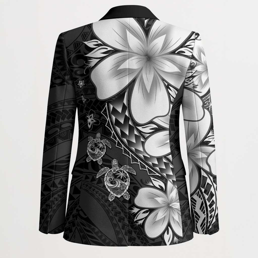 Polynesia Romantic Valentine Blazer Sea Turtle Couple With Black Plumeria LT05 - Polynesian Pride