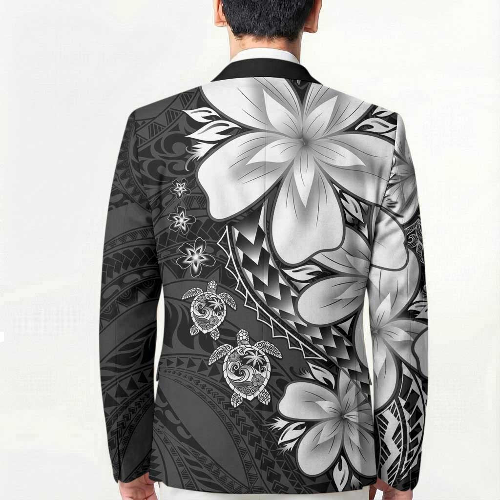 Polynesia Romantic Valentine Blazer Sea Turtle Couple With Black Plumeria LT05 - Polynesian Pride
