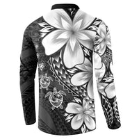 Polynesia Romantic Valentine Button Sweatshirt Sea Turtle Couple With Black Plumeria LT05 - Polynesian Pride