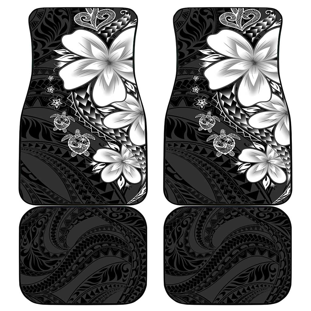 Polynesia Romantic Valentine Car Mats Sea Turtle Couple With Black Plumeria LT05 - Polynesian Pride