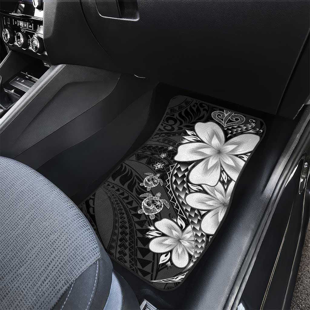 Polynesia Romantic Valentine Car Mats Sea Turtle Couple With Black Plumeria LT05 - Polynesian Pride