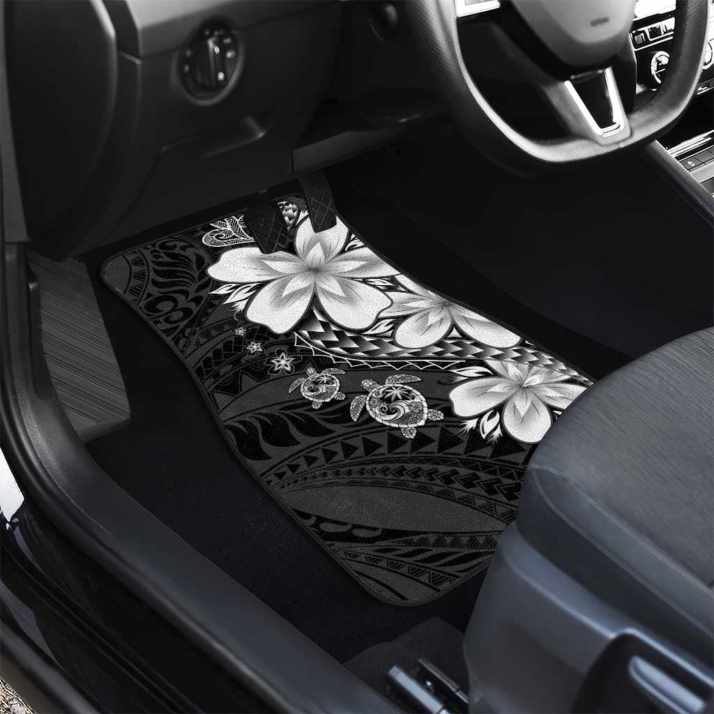 Polynesia Romantic Valentine Car Mats Sea Turtle Couple With Black Plumeria LT05 - Polynesian Pride