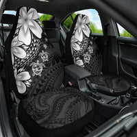 Polynesia Romantic Valentine Car Seat Cover Sea Turtle Couple With Black Plumeria LT05 One Size Black - Polynesian Pride