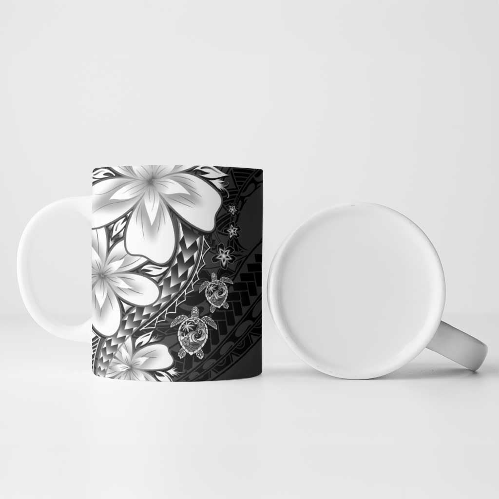Polynesia Romantic Valentine Ceramic Mug Sea Turtle Couple With Black Plumeria LT05 - Polynesian Pride