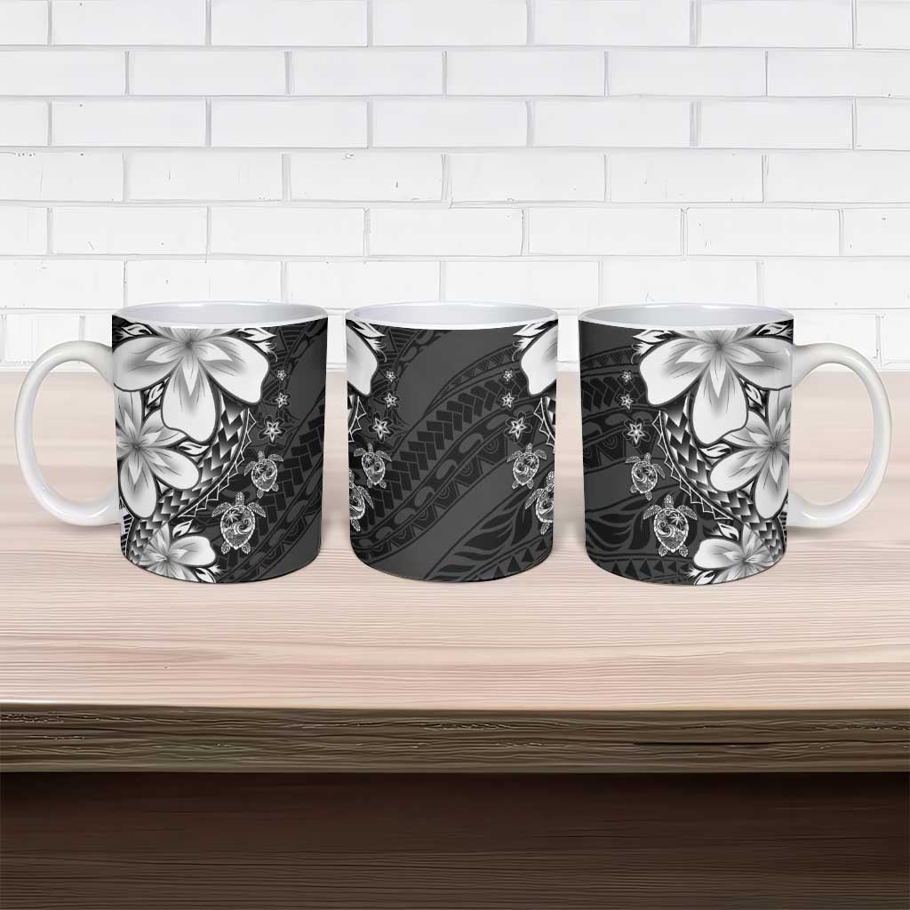 Polynesia Romantic Valentine Ceramic Mug Sea Turtle Couple With Black Plumeria LT05 - Polynesian Pride