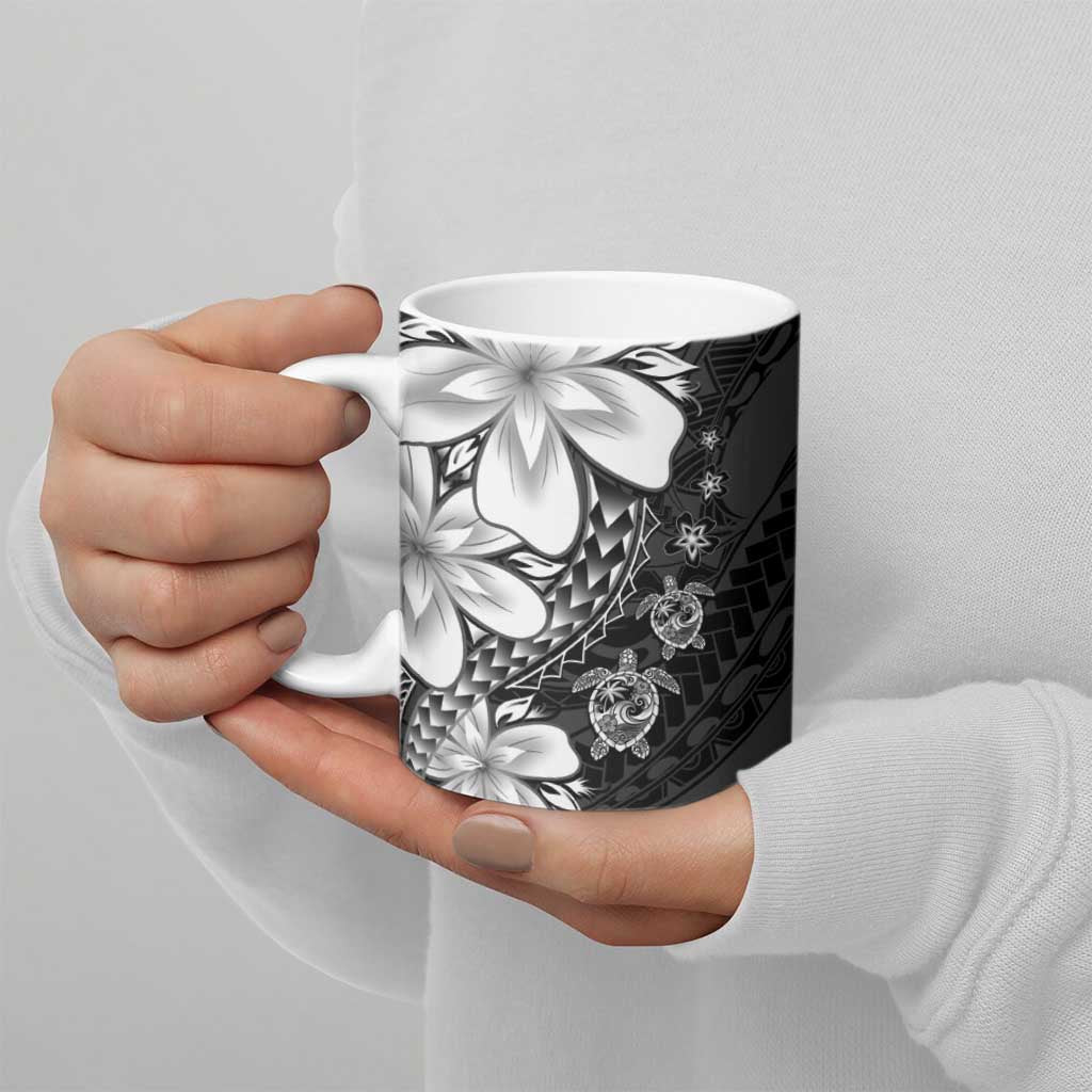 Polynesia Romantic Valentine Ceramic Mug Sea Turtle Couple With Black Plumeria LT05 - Polynesian Pride