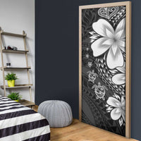 Polynesia Romantic Valentine Door Cover Sea Turtle Couple With Black Plumeria LT05 - Polynesian Pride