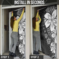 Polynesia Romantic Valentine Door Cover Sea Turtle Couple With Black Plumeria LT05 - Polynesian Pride