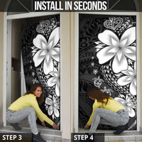 Polynesia Romantic Valentine Door Cover Sea Turtle Couple With Black Plumeria LT05 - Polynesian Pride