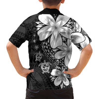 Polynesia Romantic Valentine Family Matching Mermaid Dress and Hawaiian Shirt Sea Turtle Couple With Black Plumeria