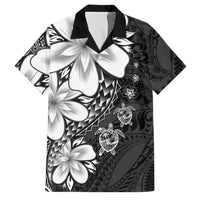 Polynesia Romantic Valentine Family Matching Mermaid Dress and Hawaiian Shirt Sea Turtle Couple With Black Plumeria