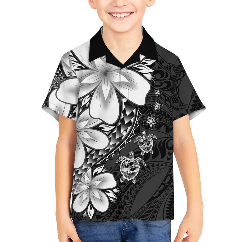 Polynesia Romantic Valentine Family Matching Mermaid Dress and Hawaiian Shirt Sea Turtle Couple With Black Plumeria