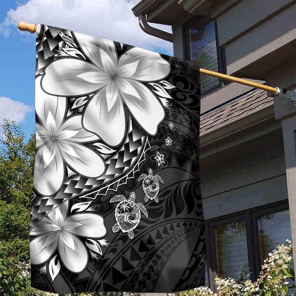 Polynesia Romantic Valentine Garden Flag Sea Turtle Couple With Black Plumeria LT05 - Polynesian Pride