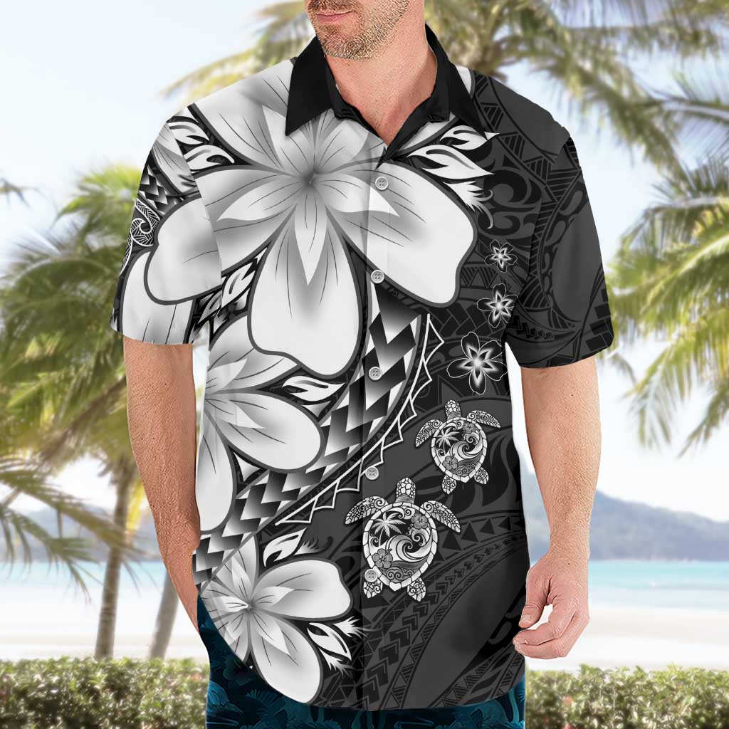 Polynesia Romantic Valentine Hawaiian Shirt Sea Turtle Couple With Black Plumeria LT05 - Polynesian Pride