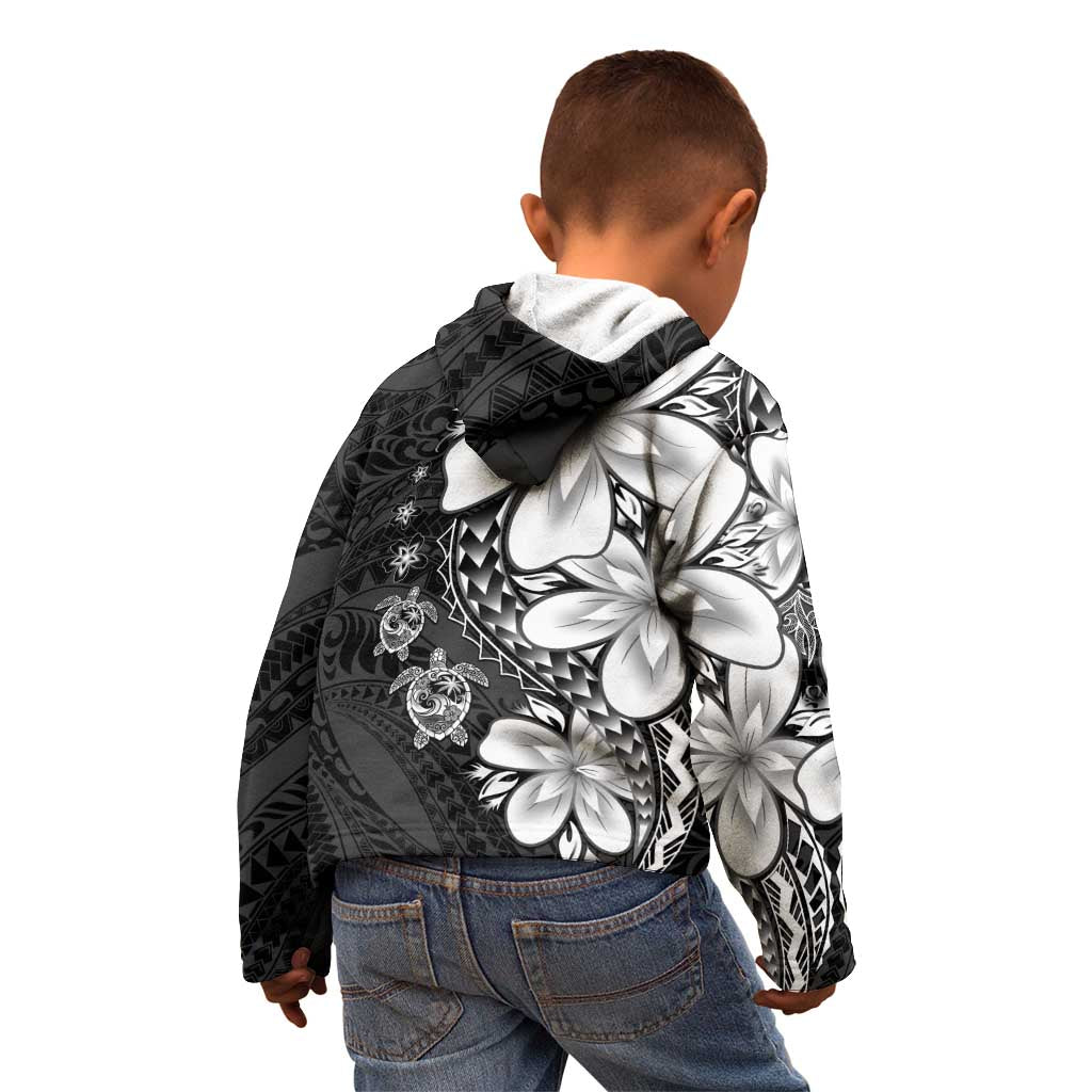 Polynesia Romantic Valentine Kid Hoodie Sea Turtle Couple With Black Plumeria LT05 - Polynesian Pride