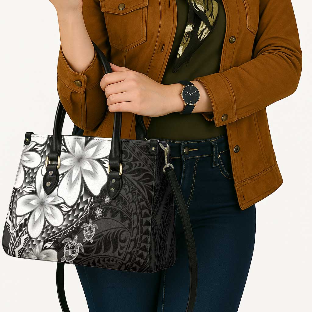 Polynesia Romantic Valentine Leather Bag Sea Turtle Couple With Black Plumeria LT05 - Polynesian Pride