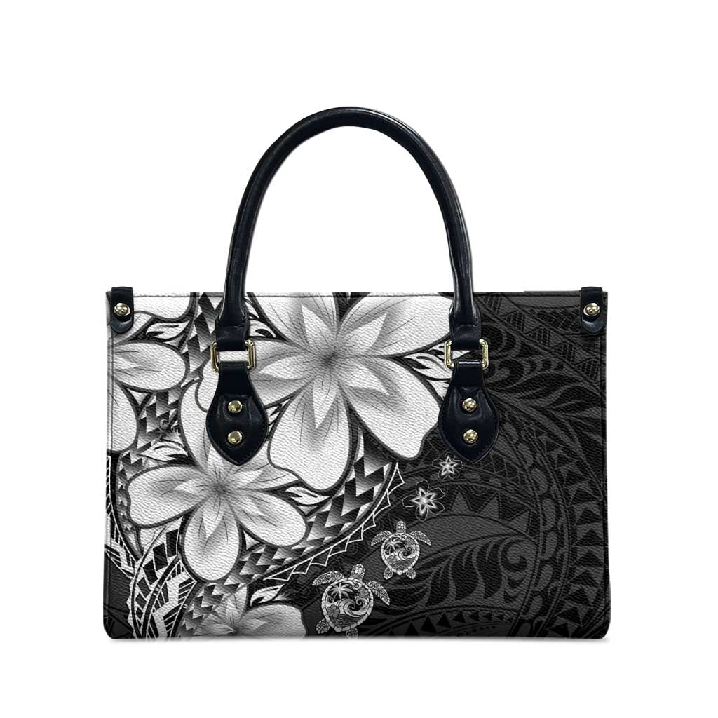 Polynesia Romantic Valentine Leather Bag Sea Turtle Couple With Black Plumeria LT05 - Polynesian Pride
