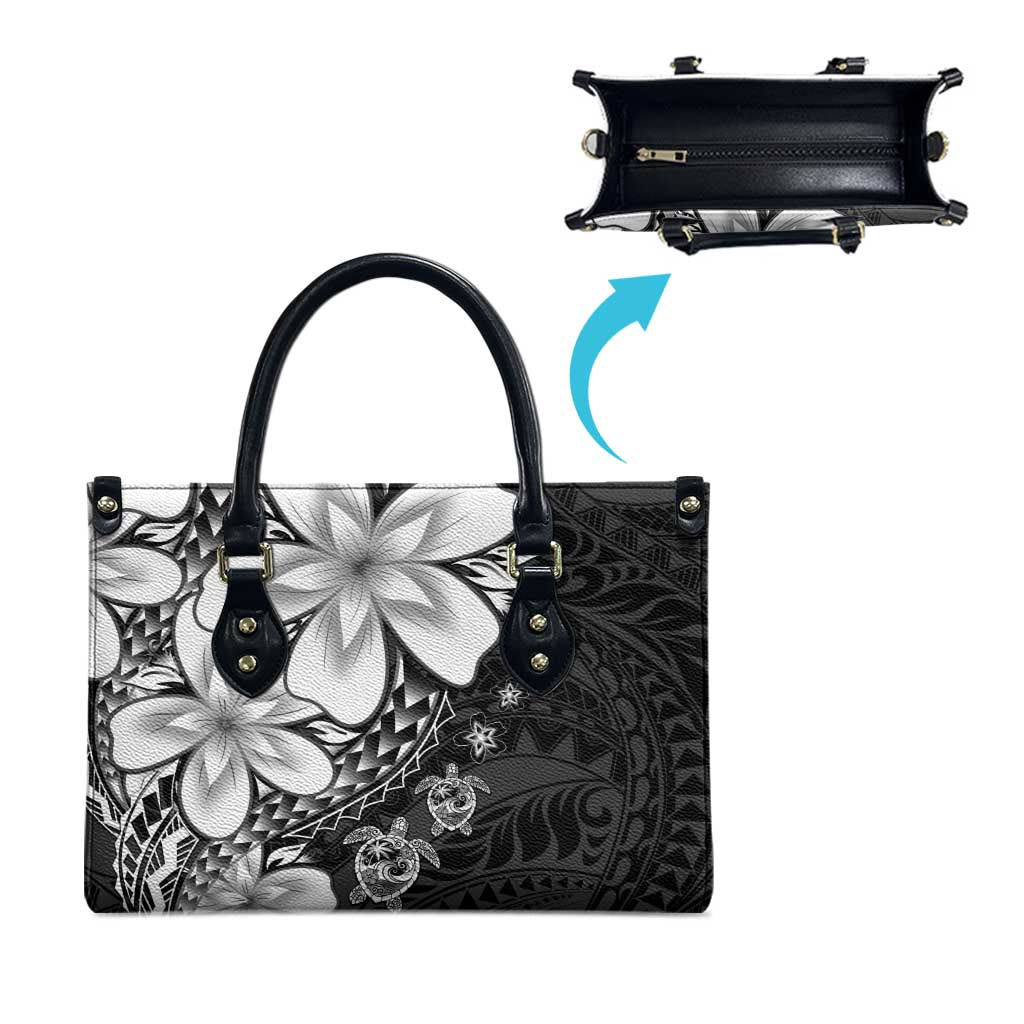 Polynesia Romantic Valentine Leather Bag Sea Turtle Couple With Black Plumeria LT05 - Polynesian Pride