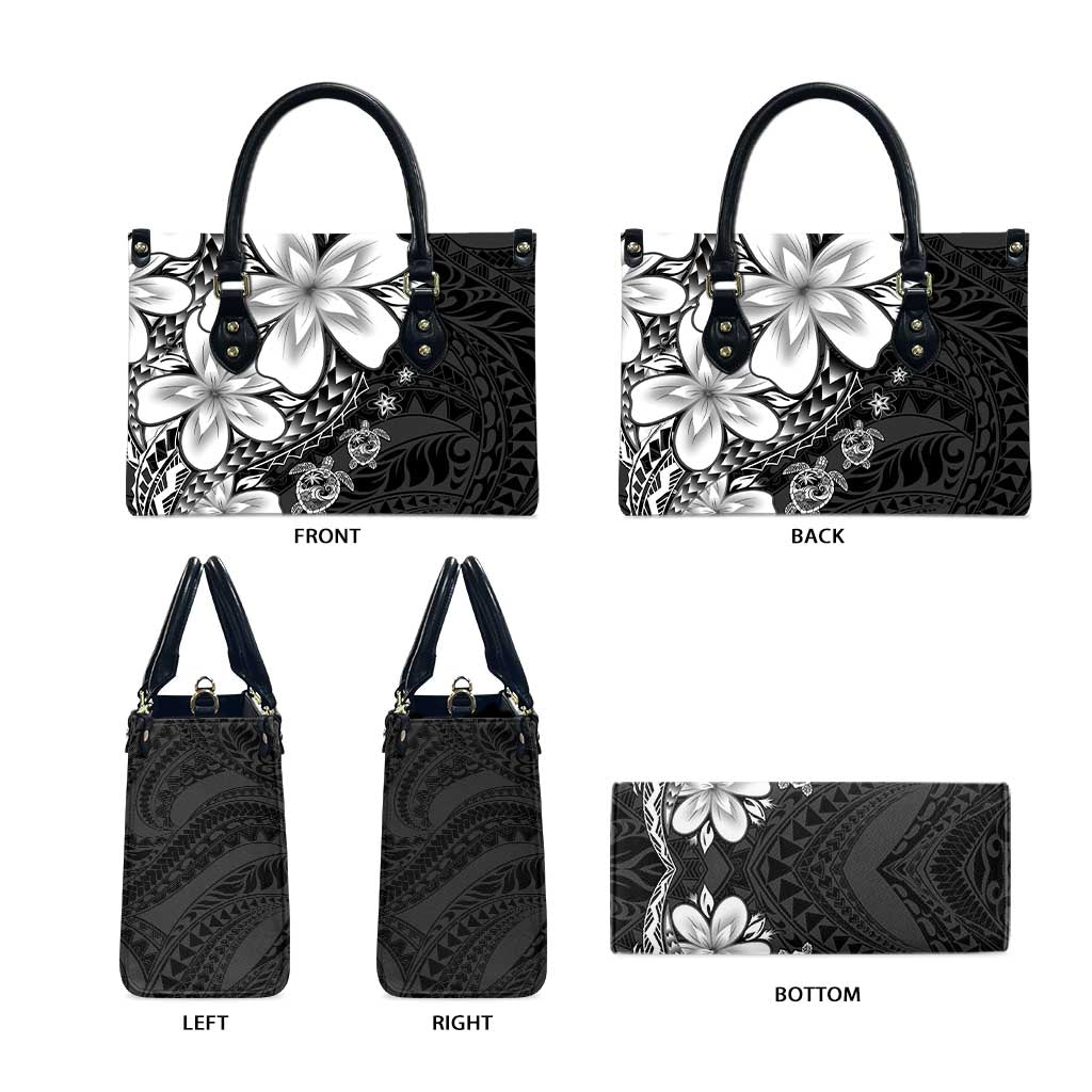 Polynesia Romantic Valentine Leather Bag Sea Turtle Couple With Black Plumeria LT05 - Polynesian Pride