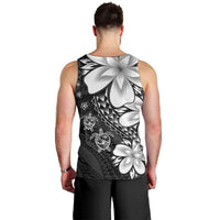 Polynesia Romantic Valentine Men Tank Top Sea Turtle Couple With Black Plumeria LT05 - Polynesian Pride