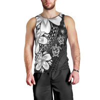 Polynesia Romantic Valentine Men Tank Top Sea Turtle Couple With Black Plumeria LT05 - Polynesian Pride