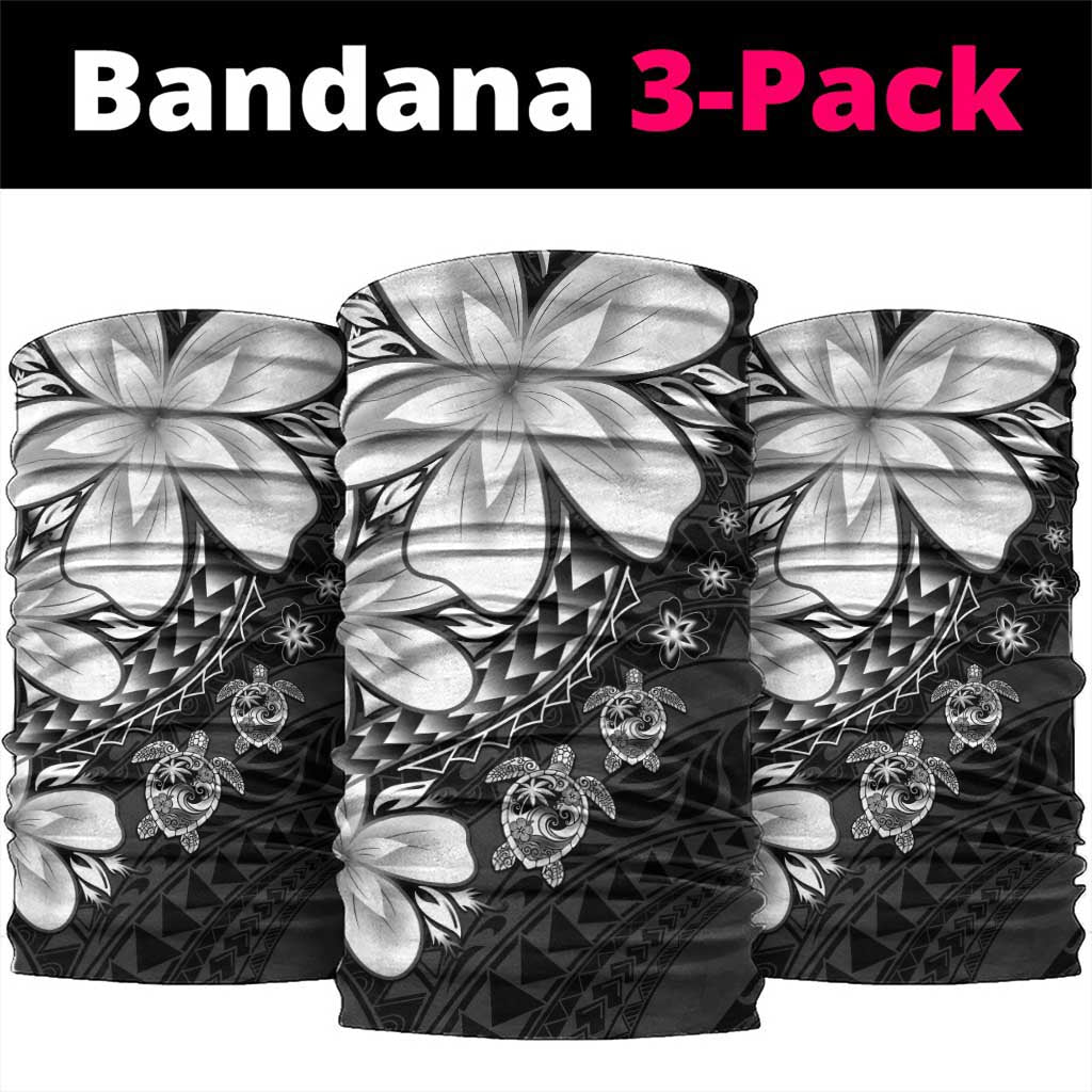 Polynesia Romantic Valentine Neck Gaiter Sea Turtle Couple With Black Plumeria LT05 package One Size: 25*50cm Black - Polynesian Pride