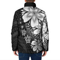 Polynesia Romantic Valentine Padded Jacket Sea Turtle Couple With Black Plumeria LT05 - Polynesian Pride