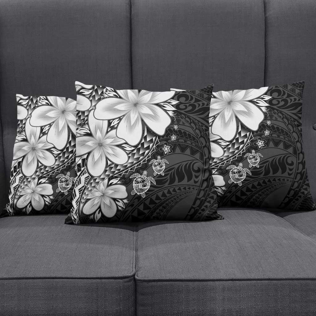 Polynesia Romantic Valentine Pillow Cover Sea Turtle Couple With Black Plumeria LT05 - Polynesian Pride