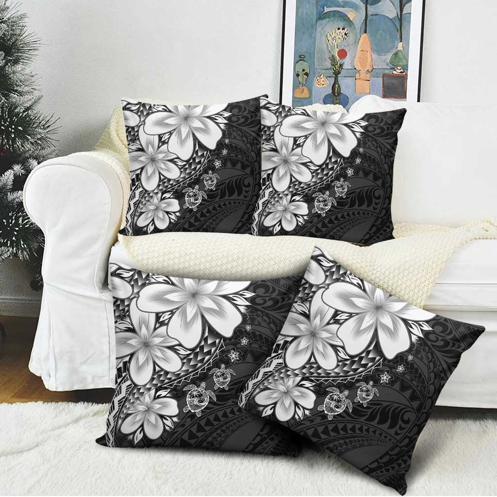 Polynesia Romantic Valentine Pillow Cover Sea Turtle Couple With Black Plumeria LT05 - Polynesian Pride