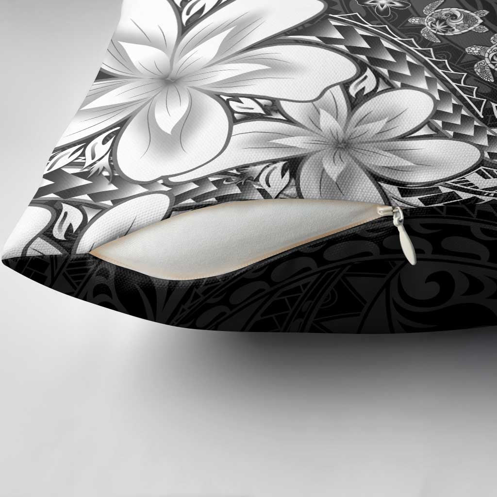 Polynesia Romantic Valentine Pillow Cover Sea Turtle Couple With Black Plumeria LT05 - Polynesian Pride