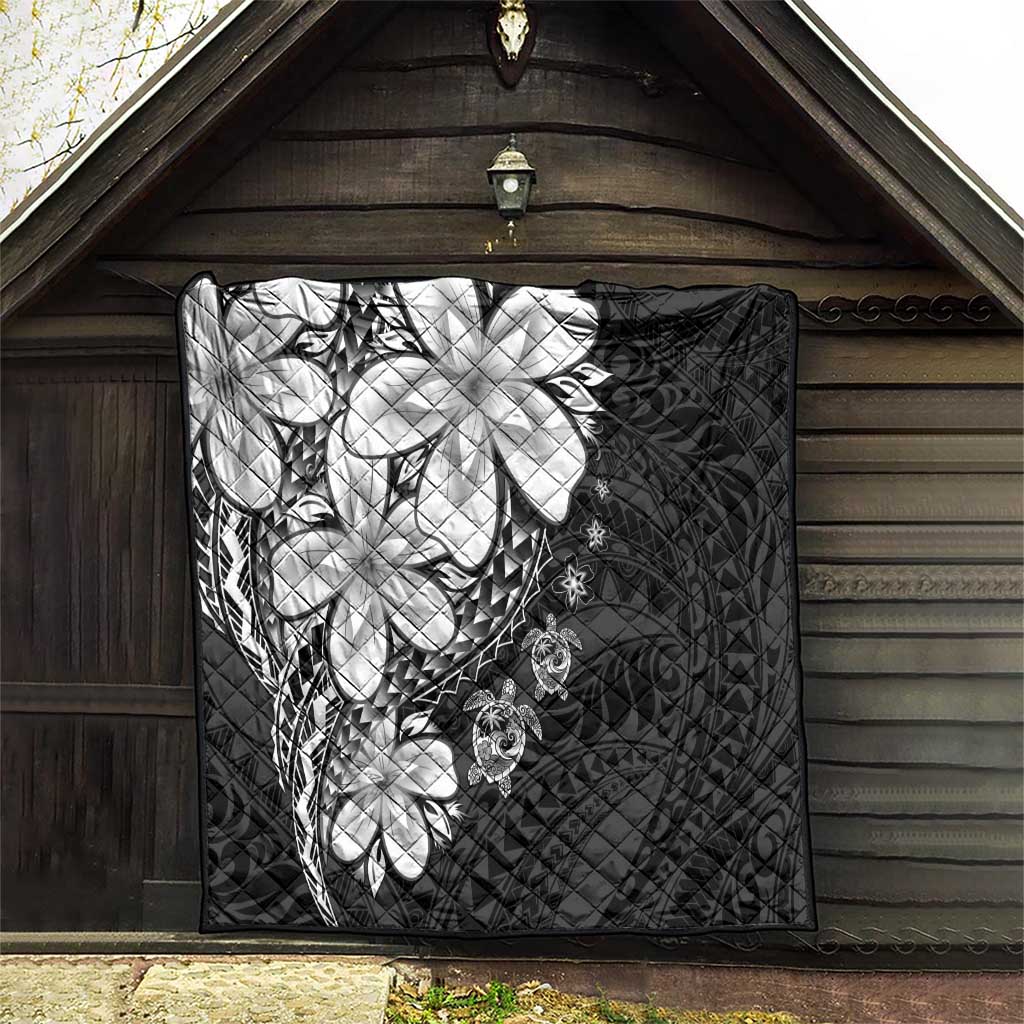 Polynesia Romantic Valentine Quilt Sea Turtle Couple With Black Plumeria LT05 - Polynesian Pride