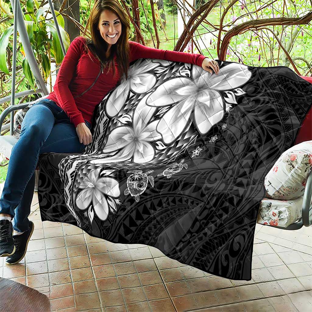 Polynesia Romantic Valentine Quilt Sea Turtle Couple With Black Plumeria LT05 - Polynesian Pride