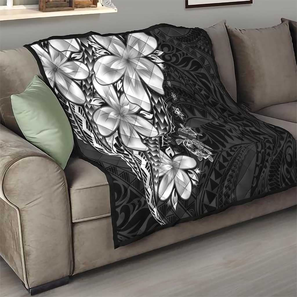 Polynesia Romantic Valentine Quilt Sea Turtle Couple With Black Plumeria LT05 - Polynesian Pride