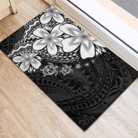 Polynesia Romantic Valentine Rubber Doormat Sea Turtle Couple With Black Plumeria LT05 - Polynesian Pride