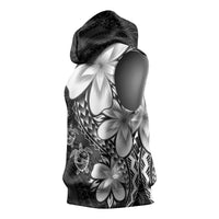 Polynesia Romantic Valentine Sleeveless Hoodie Sea Turtle Couple With Black Plumeria LT05 - Polynesian Pride