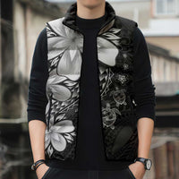 Polynesia Romantic Valentine Sleeveless Puffer Jacket Sea Turtle Couple With Black Plumeria LT05 - Polynesian Pride