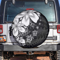 Polynesia Romantic Valentine Spare Tire Cover Sea Turtle Couple With Black Plumeria LT05 Black - Polynesian Pride