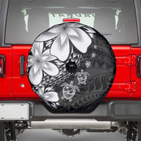 Polynesia Romantic Valentine Spare Tire Cover Sea Turtle Couple With Black Plumeria LT05 - Polynesian Pride