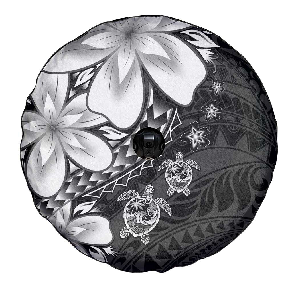 Polynesia Romantic Valentine Spare Tire Cover Sea Turtle Couple With Black Plumeria LT05 - Polynesian Pride