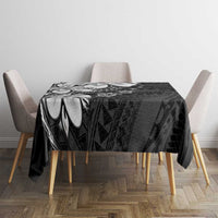 Polynesia Romantic Valentine Tablecloth Sea Turtle Couple With Black Plumeria