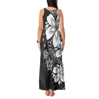 Polynesia Romantic Valentine Tank Maxi Dress Sea Turtle Couple With Black Plumeria LT05 - Polynesian Pride