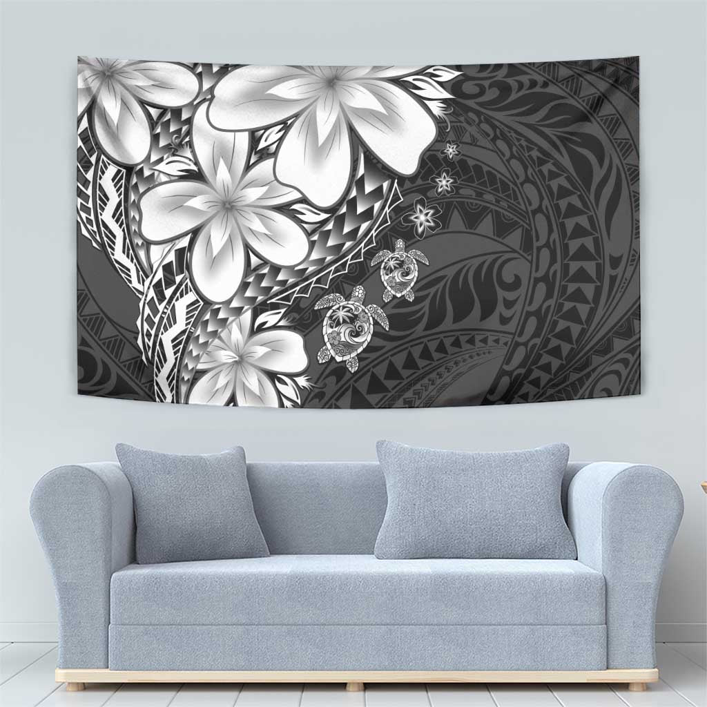 Polynesia Romantic Valentine Tapestry Sea Turtle Couple With Black Plumeria LT05 - Polynesian Pride