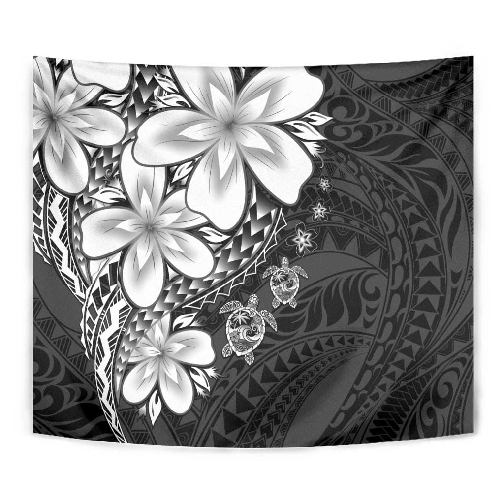 Polynesia Romantic Valentine Tapestry Sea Turtle Couple With Black Plumeria LT05 - Polynesian Pride