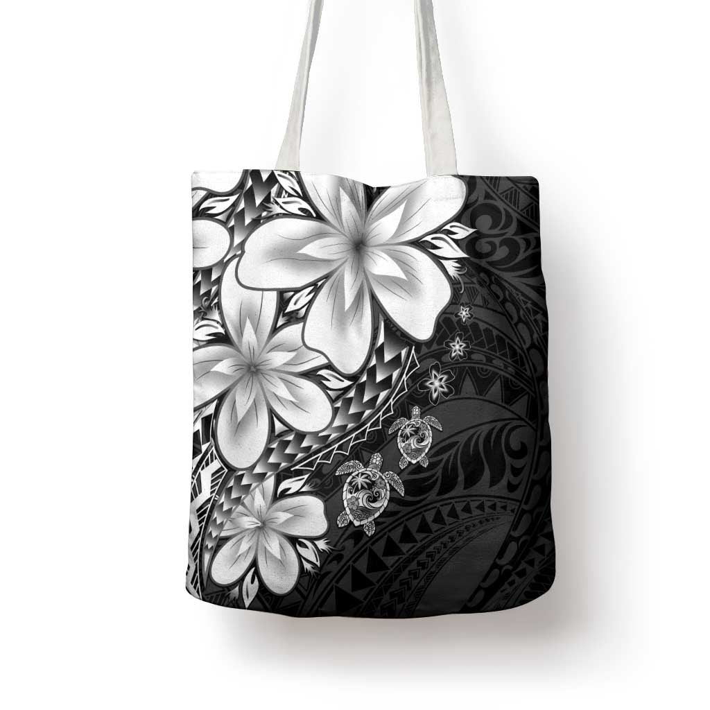 Polynesia Romantic Valentine Tote Bag Sea Turtle Couple With Black Plumeria LT05 - Polynesian Pride