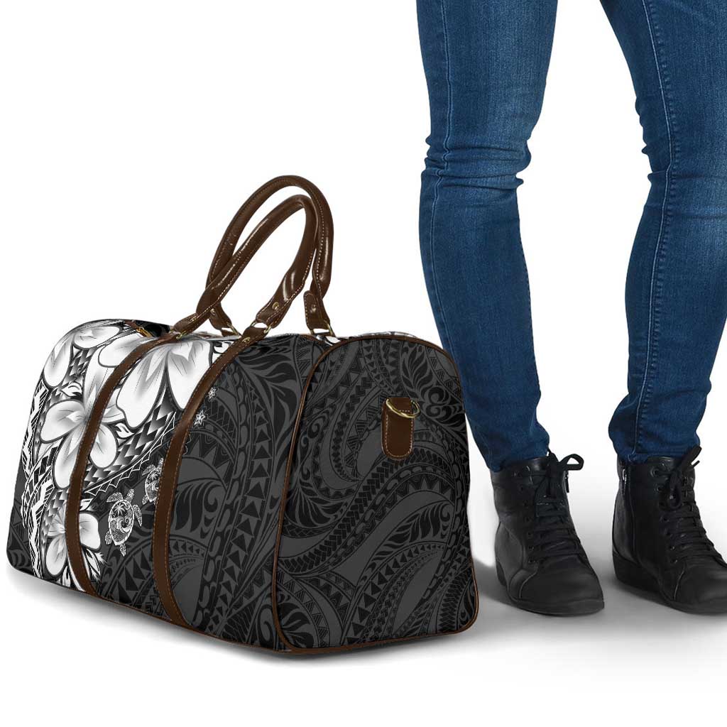 Polynesia Romantic Valentine Travel Bag Sea Turtle Couple With Black Plumeria LT05 - Polynesian Pride