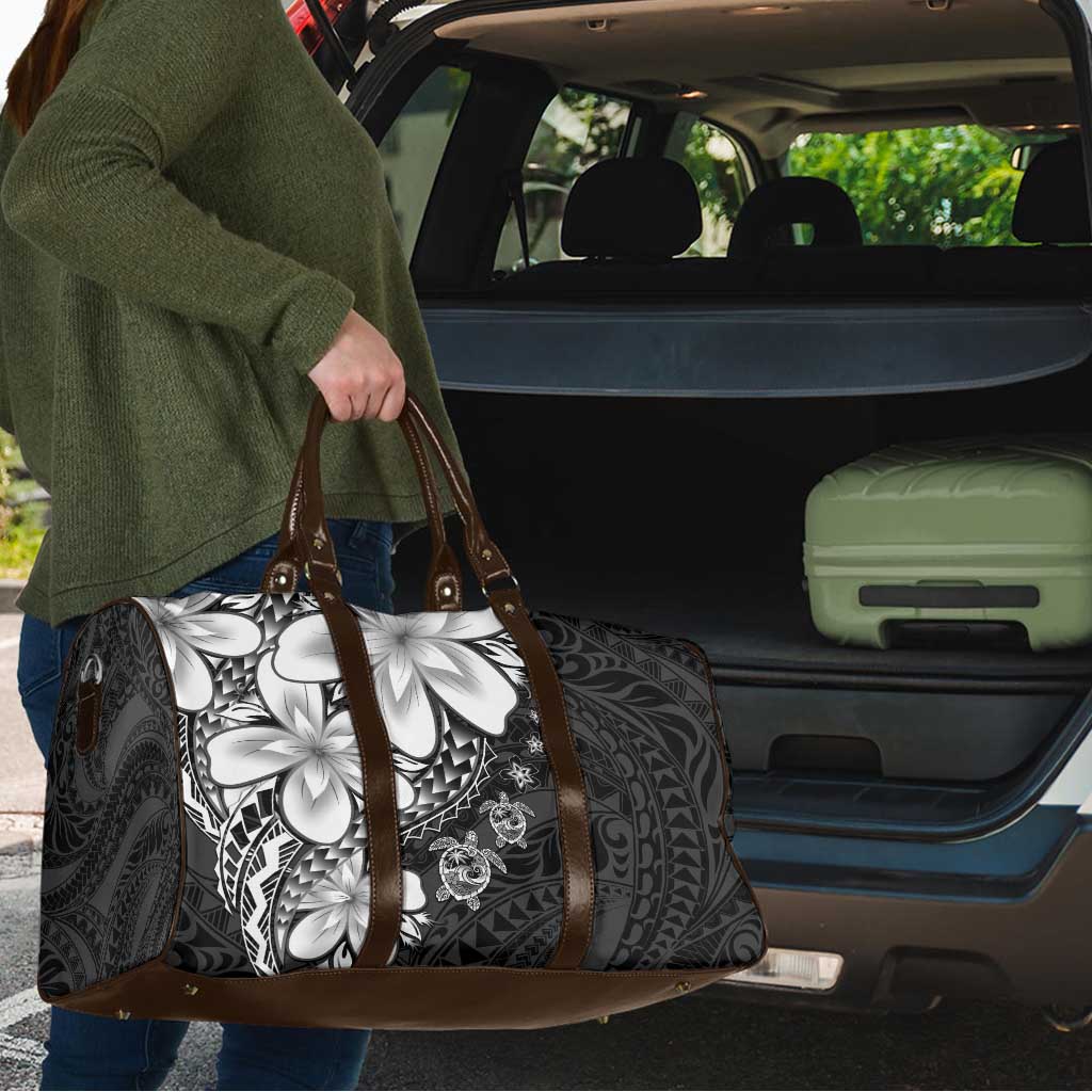 Polynesia Romantic Valentine Travel Bag Sea Turtle Couple With Black Plumeria LT05 - Polynesian Pride