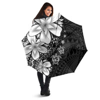 Polynesia Romantic Valentine Umbrella Sea Turtle Couple With Black Plumeria LT05 - Polynesian Pride