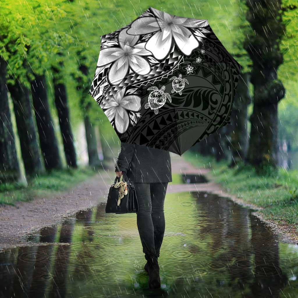 Polynesia Romantic Valentine Umbrella Sea Turtle Couple With Black Plumeria LT05 - Polynesian Pride
